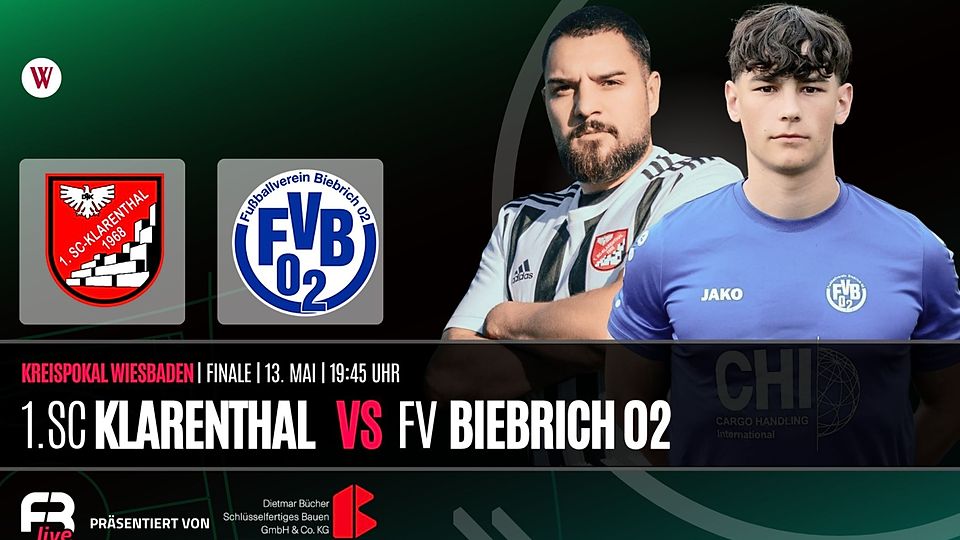 Am Mittwochabend stehen sich im Wiesbadener Kreispokalfinale der SC Klarenthal und der FV Biebrich gegenüber.