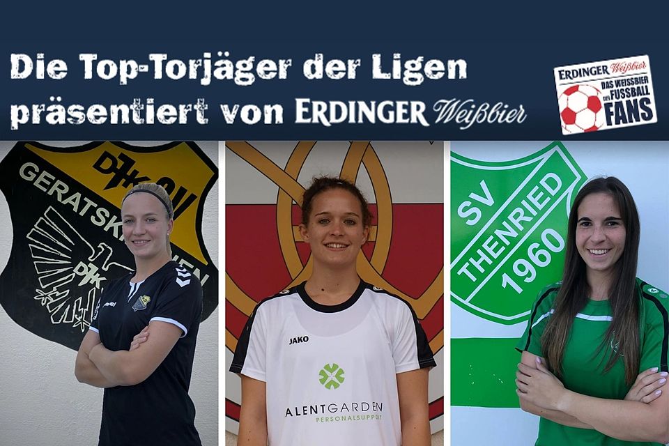 Sandra Utzschmid, Nicole Zühlke und Franziska Hutter (v.l.n.r.) sind die besten Torjägerinnen der Landesliga Süd.