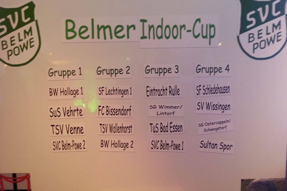 Die Gruppenauslosung für den Belmer Indoor-Cup hat es in sich - Foto: Fabian Pieper