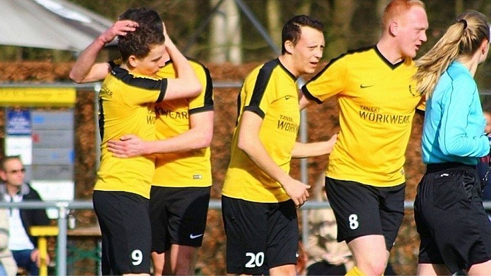 Durften jubeln: (v.l.) Markus Pühs, Rene Someschan, Michael Heck und David Hill.