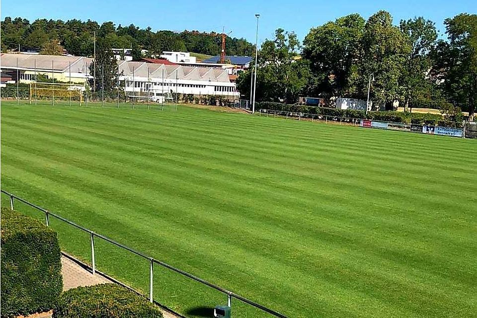Das Siegerfoto zeigt den Fußballplatz des TSV Weissach.