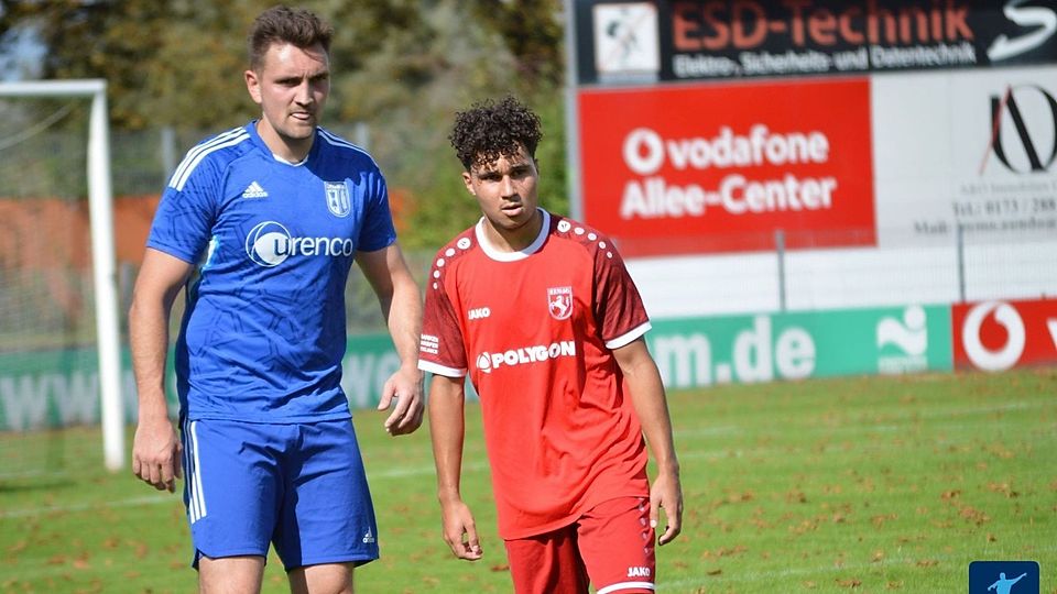 Hamms Top-Torjäger Leandro Elbing (r.) erzielte im Hinspiel zwei seiner sieben Saisontore in der Liga