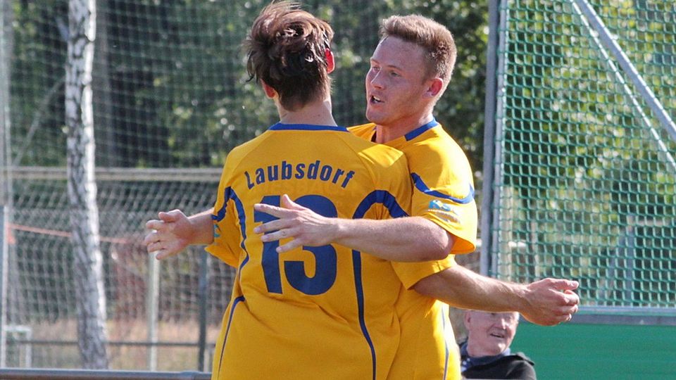 Wieder Grund zum Jubeln gehabt: Laubsdorf schlägt Werder 2:1. Foto: Sven Bock