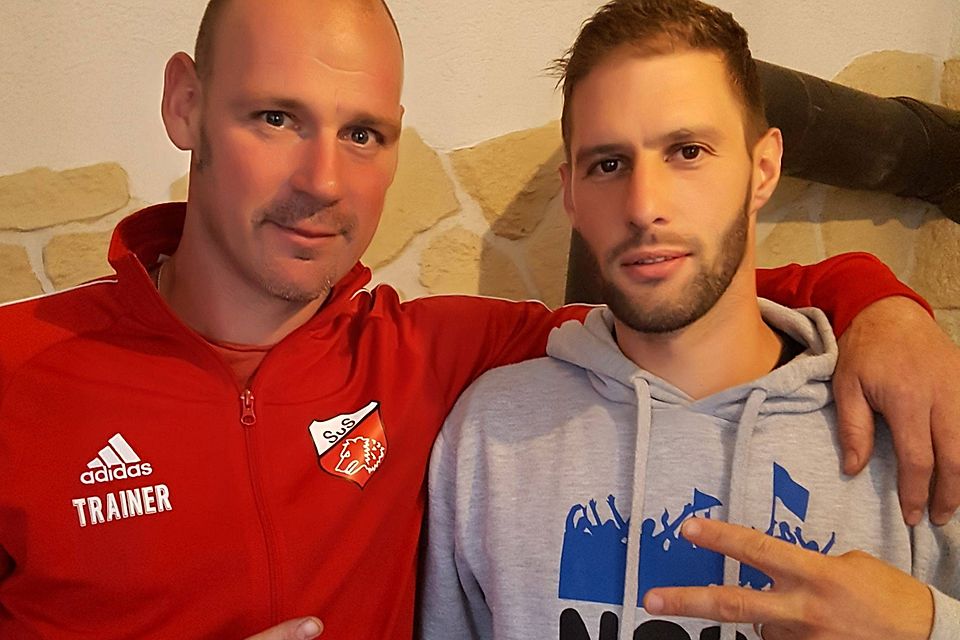 Neu bei den „Wölfen“: Trainer Marcel Dehnen (l.) und sein neuer Spielmacher Roland Klaus, dessen Herz für den FC Schalke 04 schlägt. 