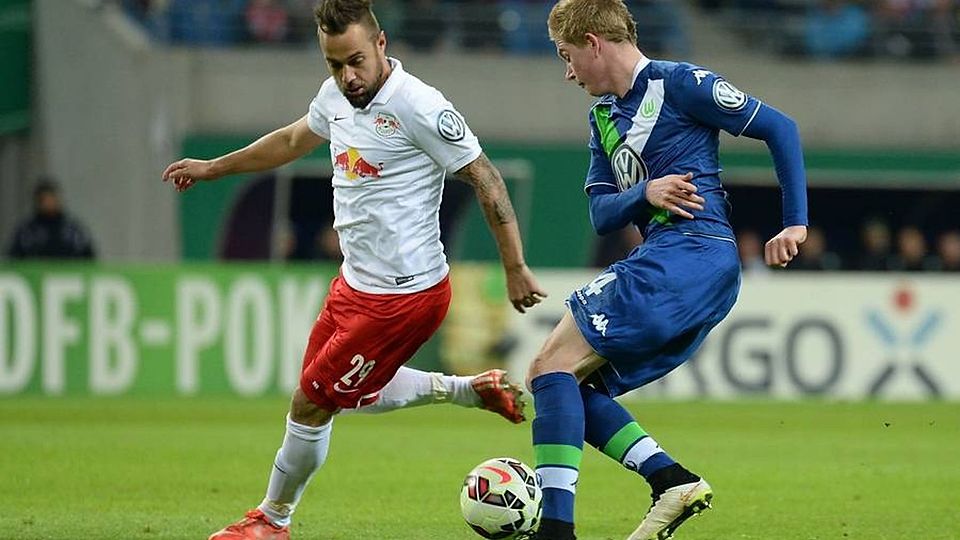 Im Duell mit De Bruyne: Sebastian Heidinger (l.) spielte einst selbst mit Leipzig im Pokal gegen Wolfsburg!
