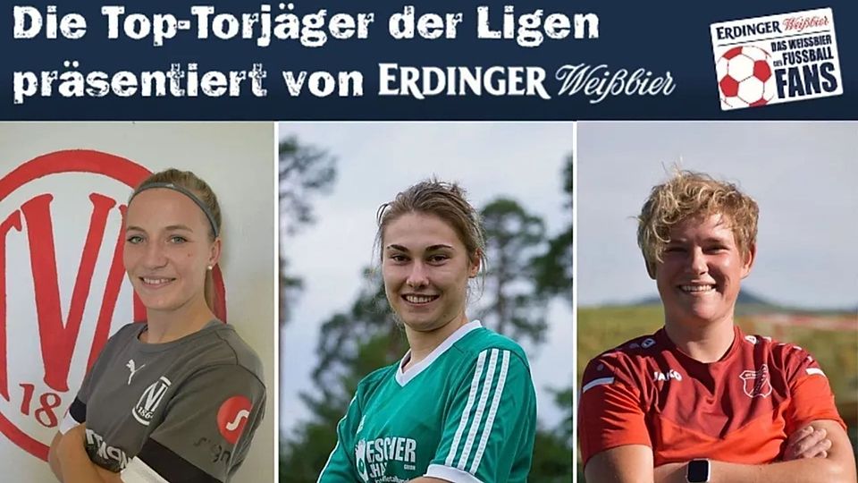 Lena Jocher (m.) gewinnt die 15 Kästen ERDINGER mit sieben Toren Vorsprung vor Sandra Utzschmid (l.)