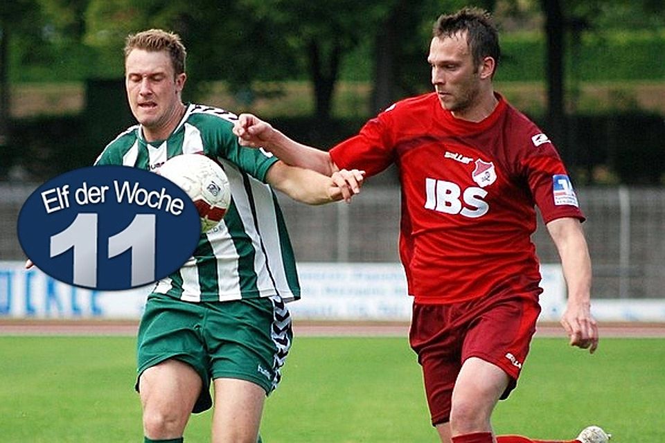 Aindlings "Klassenerhaltsheld" Sebastian Szikal (re.) verhilft dem TSV zum Ligaverbleib. F: Horling