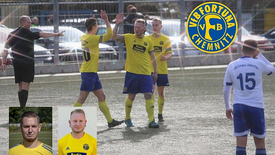 Maximilian Heller und Ronny Weigel (von links) laufen in der kommenden Spielzeit nicht mehr für den VfB Fortuna Chemnitz auf.