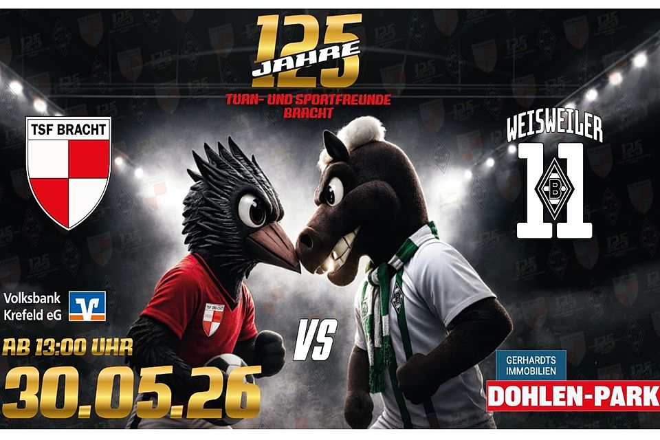 Die TSF Bracht hat zum Jubiläum nicht nur die Weisweiler-Elf zu Gast. Die TSF Bracht hat zum Jubiläum nicht nur die Weisweiler-Elf zu Gast.