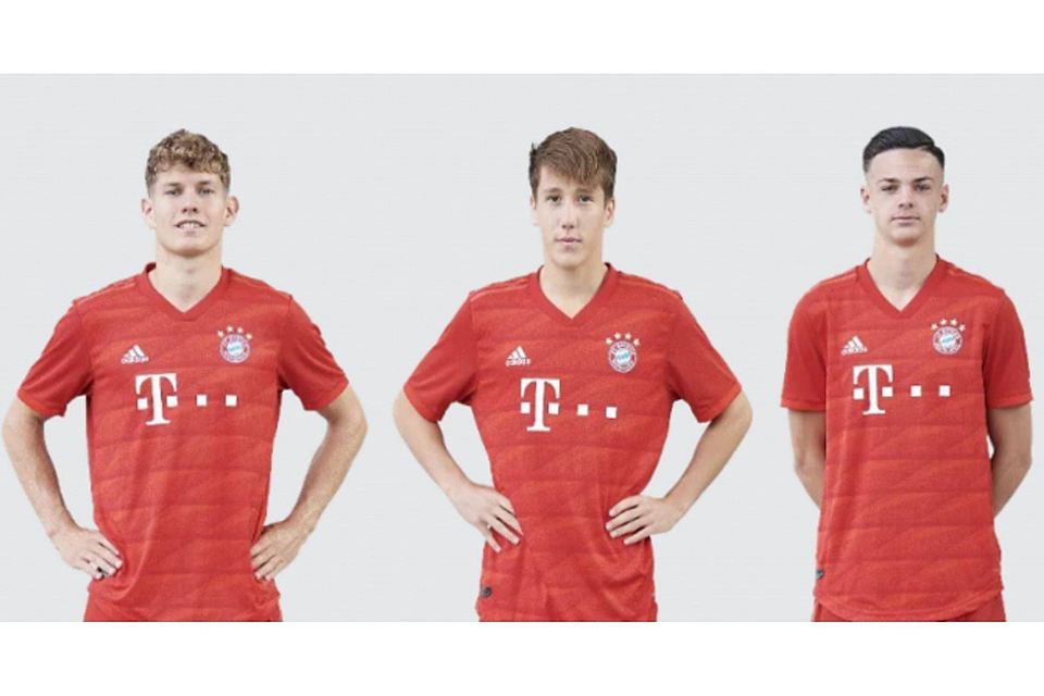 Verlassen den FC Bayern auf Leihbasis: Jahn Herrmann, Jonas Kehl und Marvin Cuni (von links nach rechts).