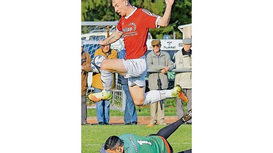 David Idkowiak vom SF Hüttersdorf im Einsatz. Foto: Kerosino
