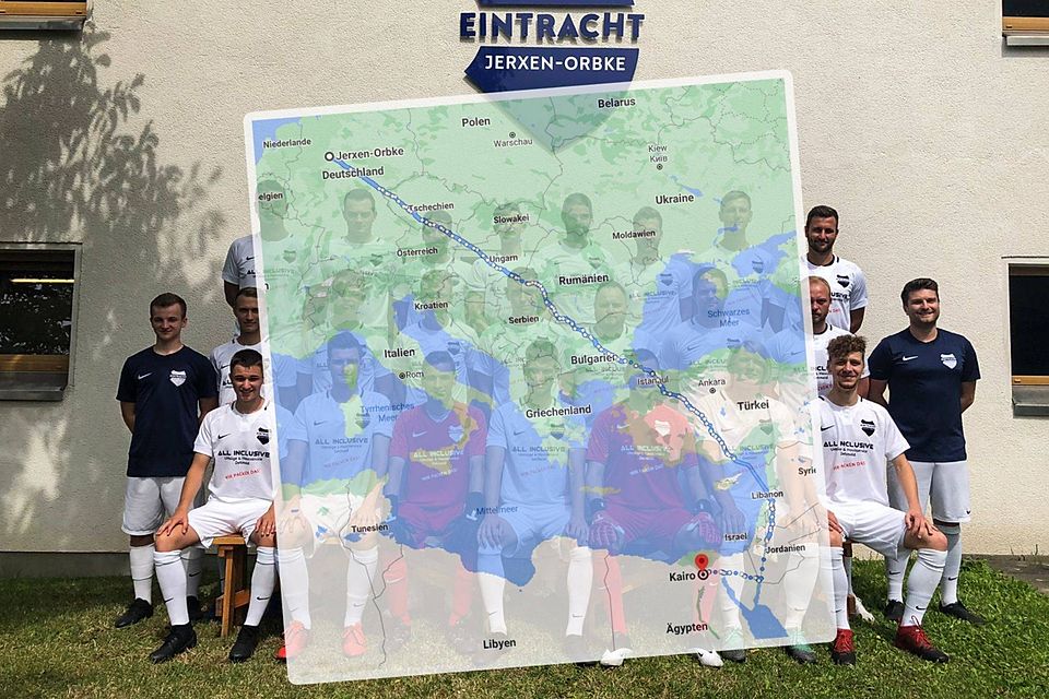 Die Spieler des SV Eintracht Jerxen-Orbke laufen insgesamt 3000 Kilometer. Damit wäre man insgesamt aus der Heimat bis nach Kairo gekommen.