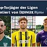 Die Führenden der Torschützenliste in der Regionalliga Bayern (v.l.)