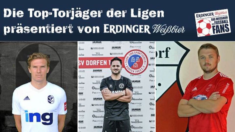 Sebastian Spinner (li.) Gerhard Thalmaier (Mitte) führen mit zwei Treffern vor Michael Hauser.