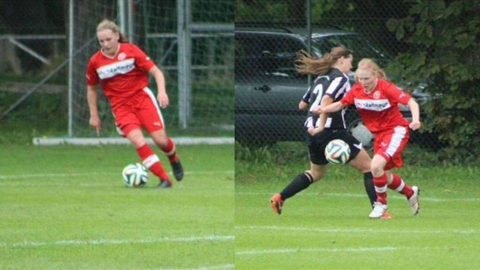 Stephanie Wild (links, 16 Tore) und Andrea Bichler (rechts, 14 Tore) kämpfen am letzten Spieltag noch um die Torjägerkanone in der Landesliga Süd.