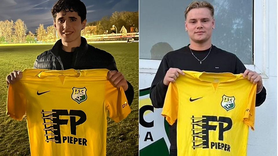 Hasani (links) und Bartels steigen aus der Landesliga in die Westfalenliga auf.