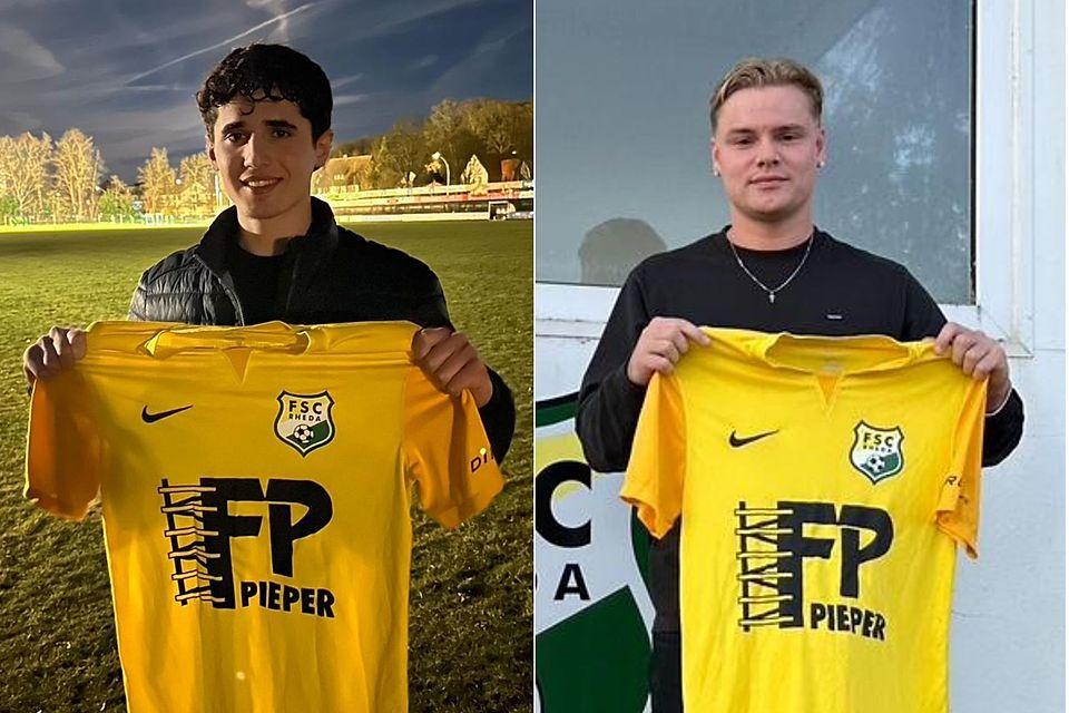 Hasani (links) und Bartels steigen aus der Landesliga in die Westfalenliga auf.