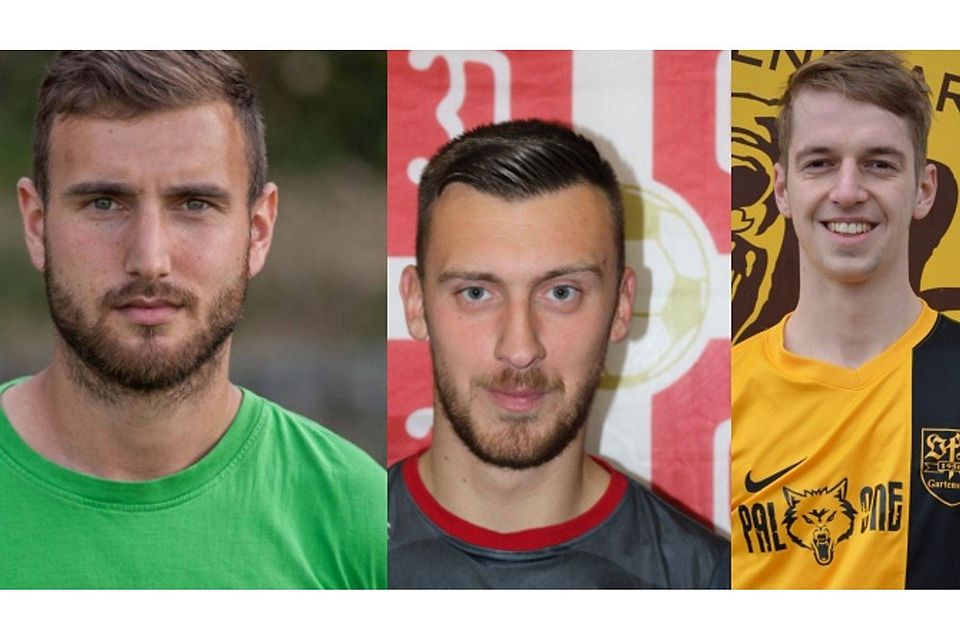 Cem Kuloglu (l.), Luka Stanisic (m.) und Pascal Eckert sind die treffsichersten Stürmer der Kreisliga Mannheim.