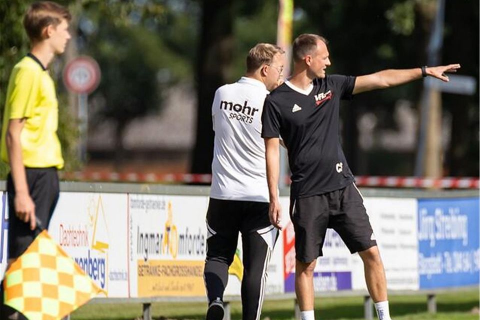 Trainer Christoph Stahn und sein Co Hauke Dittmer hören nach dieser Saison beim VfL Güldenstern Stade II auf. Foto: Struwe