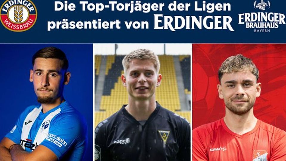 Anton Heinz (m.) führt die Torjägerliste vor Milos Cocic (l.) und Severo Sturm (r.) an.