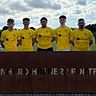 Bild (v.l.n.r.): Lutz Krüger (1. Vostand; Lionel Cyrill Fritsche, Nick Sauerteig, Justin Elschner, Henrik Vogel, Tim Schymura, Louis Göhring (sportlicher Leiter 1. Mannschaft)