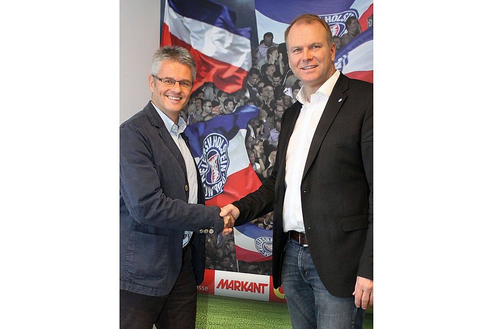 Holsteins Geschäftsführer Wolfgang Schwenke (re.), hier mit dem Sportlichen Leiter Ralf Heskamp.