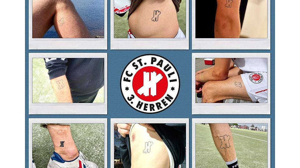 Acht Spieler des FC St. Pauli III haben sie ein Teil des Teamlogos tätowieren lassen.