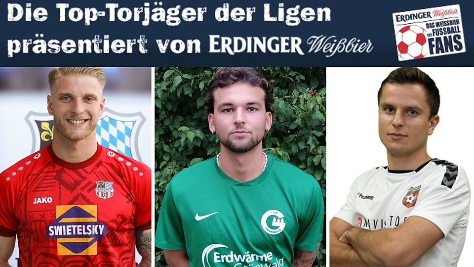 Kurt Weixler (l.) reiht sich nach seinem Hattrick auf Platz zwei der Landesliga Südost-Torschützenliste ein.