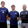 Alle drei kommen aus dem Altlandkreis Weilheim: FC-Trainer Florian Heringer (rechts) und seine beiden Neuzugänge Nicolai Bierling (Mitte) und Michael Gladiator.