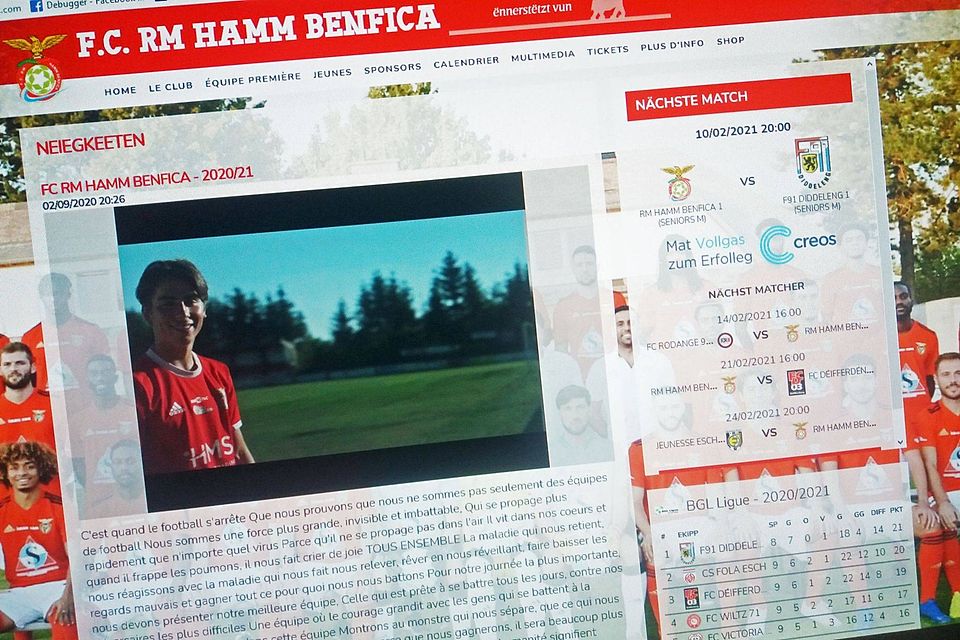 Ein Beispielfoto der Website von RM Hamm Benfica - 