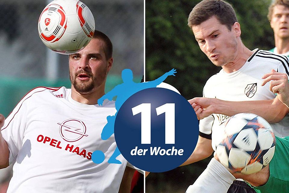 Thomas Röhrle (links) vom TSV Haunstetten und Michael Rothgang (rechts) vom TSV Möttingen dürfen sich über die Nominierung für die letzte FuPa-Elf der Woche in dieser Saison freuen.   F.: Krieger, Brugger