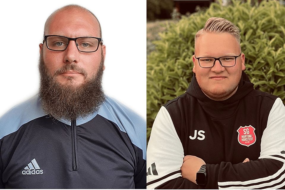 Alexander Bader (l.), Trainer der SG Sandbostel/Hesedorf/Findorf und Jannis Steenbock (r.), Trainer der SG Nartum/Horstedt Alexander Bader (l.), Trainer der SG Sandbostel/Hesedorf/Findorf und Jannis Steenbock (r.), Trainer der SG Nartum/Horstedt