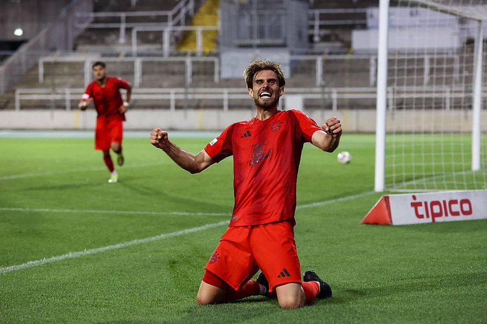 Luca Denk führte den FC Bayern II heute im Grünwalder Stadion als Kapitän aufs Feld und traf zur 2:1-Führung. (Archivfoto)