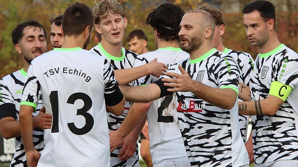Grund zum Jubeln hatten die Kicker des TSV Eching nach dem 1:0 von Florian Kappauf. Mit dem Arbeitssieg im Gepäck geht es am Freitag zum Derby nach Dietersheim.