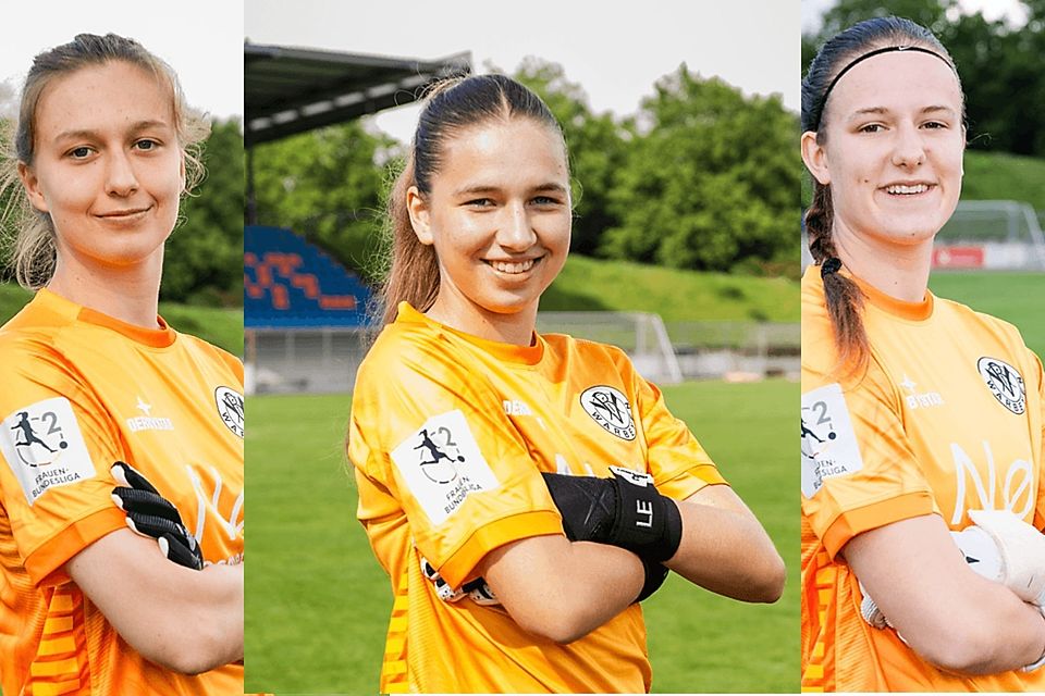 Die drei Torhüterinnen des VfR Warbeyen. Die drei Torhüterinnen des VfR Warbeyen.