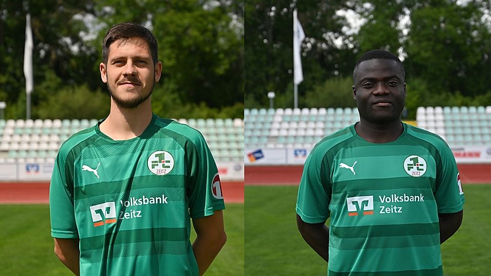 Yuriy Dimitriev (l.) und Hammed Ayanbadejo sind zwei von sechs Neuen beim 1. FC Zeitz.