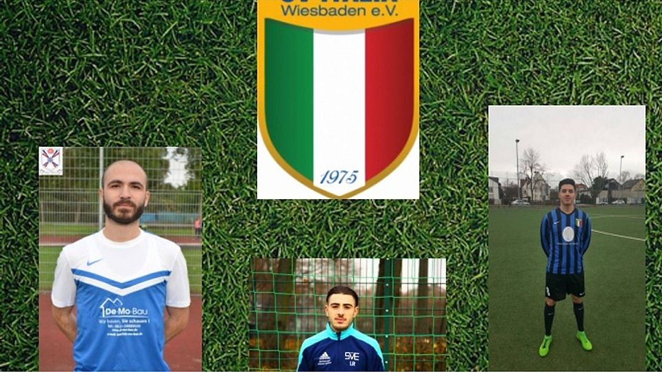 Sv Italia Wiesbaden holt unter anderem Afroth Gourie (links), Marco Riggio (Mitte) und Davide Campanello (rechts).