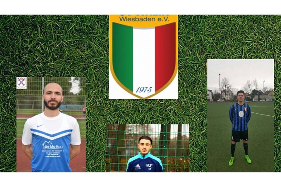 Sv Italia Wiesbaden holt unter anderem Afroth Gourie (links), Marco Riggio (Mitte) und Davide Campanello (rechts).