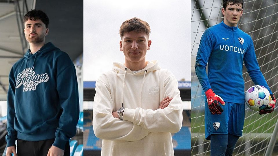 (v.l.:) Bochums Sommerneuzugänge Bußmann, Turudija und Heufken.