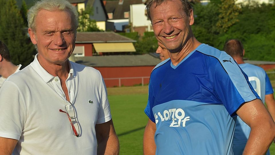 Kommen am Freitag ins Mehlental: Europameister Hans-Peter Briegel (links) und Weltmeister Guido Buchwald (rechts)