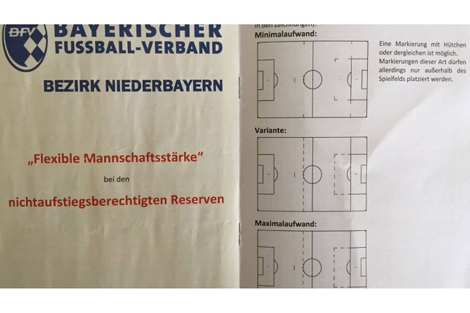 Mit dieser Broschüre wurden die Vereine unter anderem über die Spielfeldgrößen informiert.