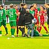 Eine enge Kiste war das Hinspiel zwischen dem VfB Eichsätt (in grün) und dem FC Memmingen. Die Eichstätter sind im Vorteil, doch entschieden ist noch nichts. 