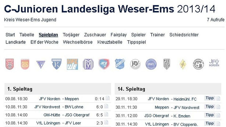 Ab heute ist auch die C-Junioren Landesliga Weser-Ems auf FuPa.net/Weser-Ems vertreten.