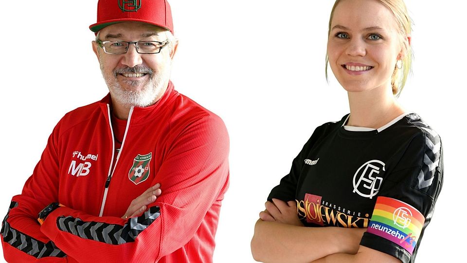 Schwaig-Coach Manfred Buchhauser (l.) und seine Kapitänin Christina Lommer (r.) mussten gegen Neubeuern eine klare 0:4-Niederlage hinnehmen.