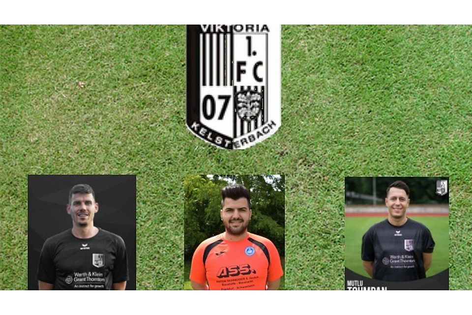 Zu den Neuzugängen der Viktoria gehören Mathias Falk (SV Dudenhofen), Marcel Aksu (Germania Schwanheim II) und der reaktivierte Mutlu Toumpan (von links nach rechts).