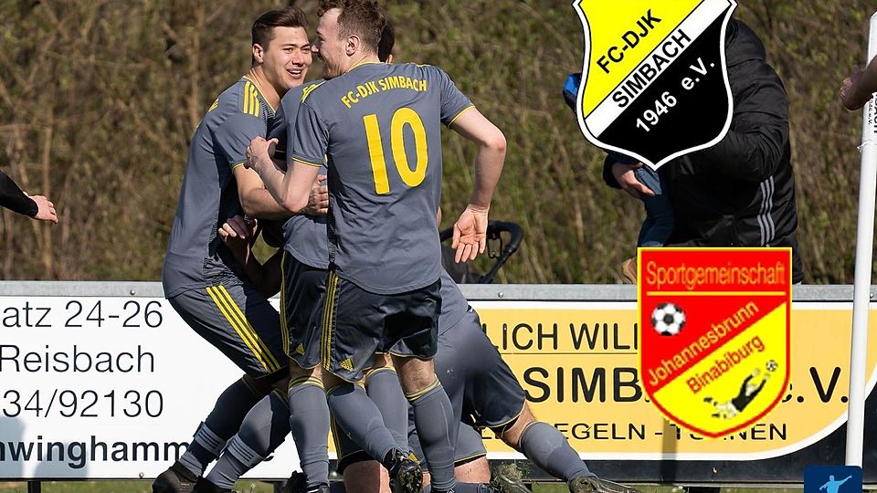 Jubeln wollen die Spieler des FC-DJK Simbach auch nach dem Showdown gegen die SG Johannesbrunn-Binabiburg.