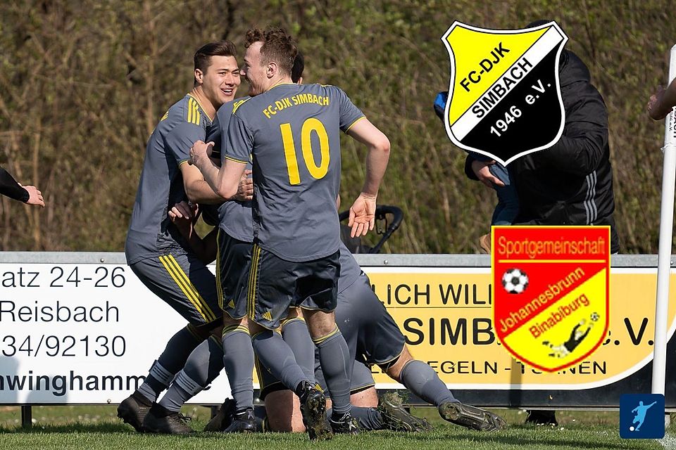 Jubeln wollen die Spieler des FC-DJK Simbach auch nach dem Showdown gegen die SG Johannesbrunn-Binabiburg.