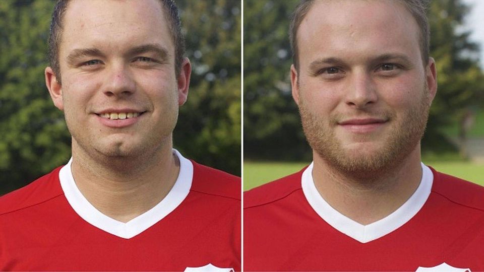 Florian hack (links) und Christoph Fellermeier (rechts) bleiben weiter Trainer der dritten Mannschaft. Foto: FC Finsing