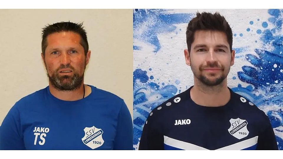 Trainer Thorsten Stapel (li.) gibt beim SSV Langenaubach den Staffelstab im Sommer an Timo Strassen weiter. Foto: FuPa/SSV Langenaubach © FuPa/SSV Langenaubach