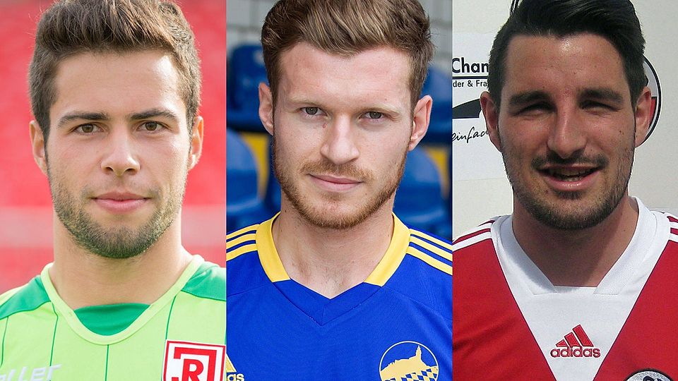 Schließen sich der SV Fortuna Regensburg an: Alexander Heep (v. li.), Serkan Sönmez und Christian Bauer. Montage: Würthele